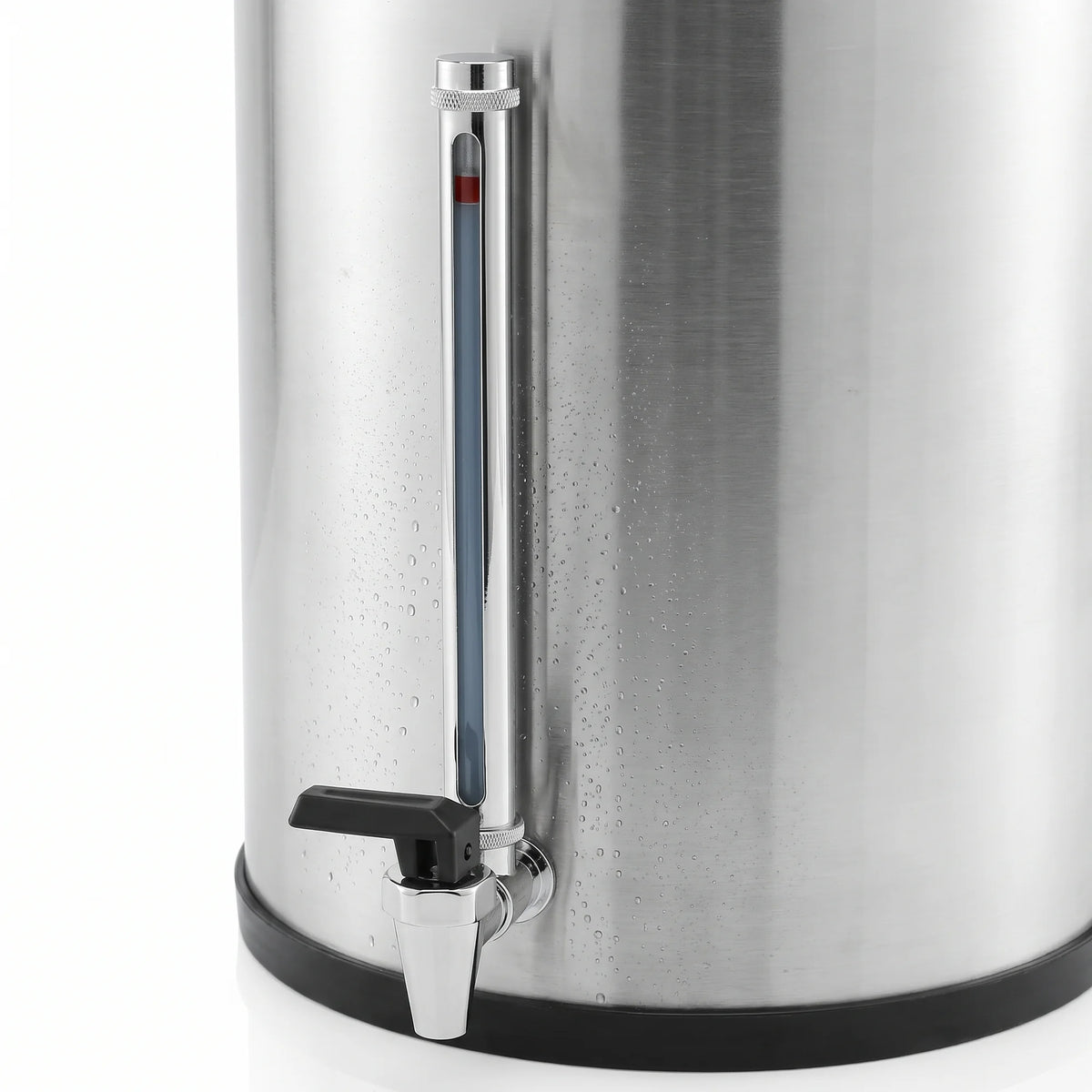 Fontaine à gravité Bourget Filtrelia, inox brossé 12,3 L, jauge de niveau, détail de la matière